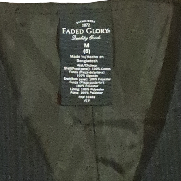 Tuxedo vest navy blue and black boys size 8 - Picture 4 of 4